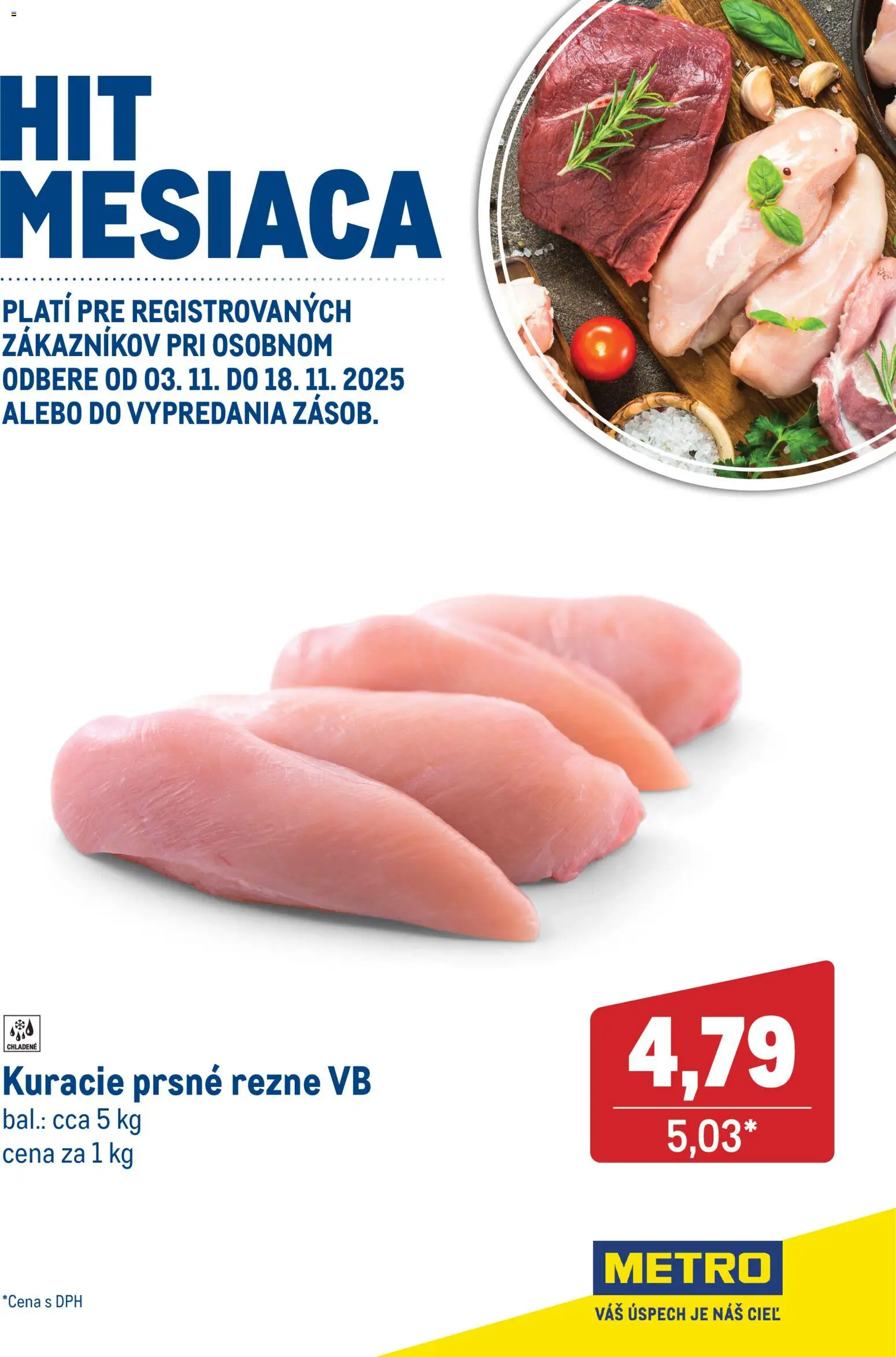 Metro Hit mesiaca - Kuracie prsné rezne - strana 1- platný od 03.11.2025