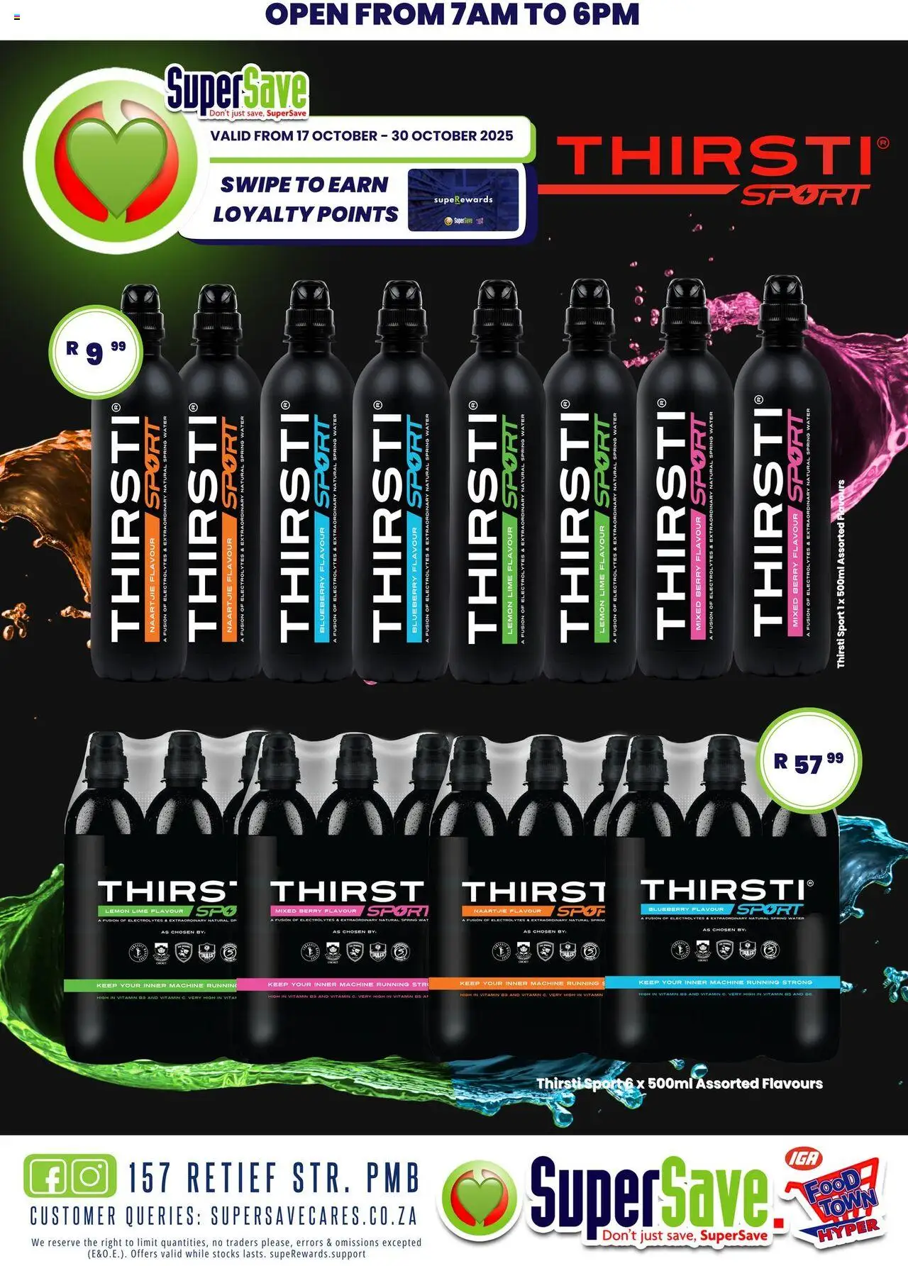 Super Save Thirsti Sport Promotion - page 1- valid from 17/10/2025