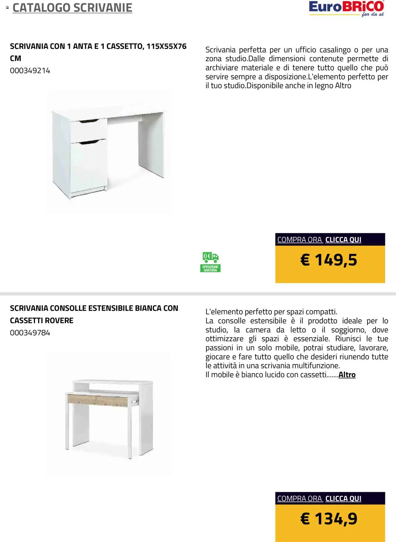 Eurobrico Scrivanie catalogo - pagina 7 - valido dal 23/07/2025