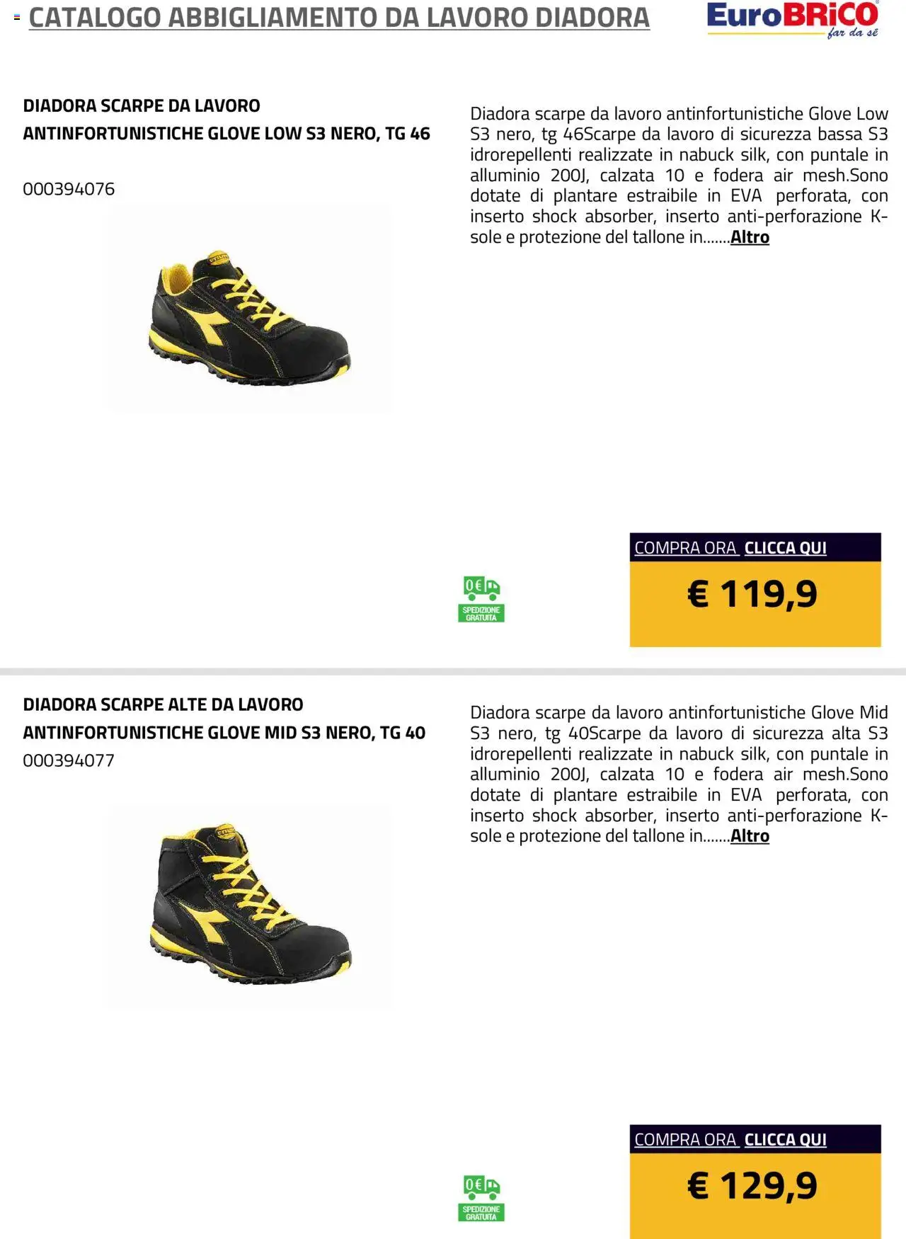 Eurobrico Abbigliamento da Lavoro Diadora catalogo - pagina 30 - valido dal 23/07/2025