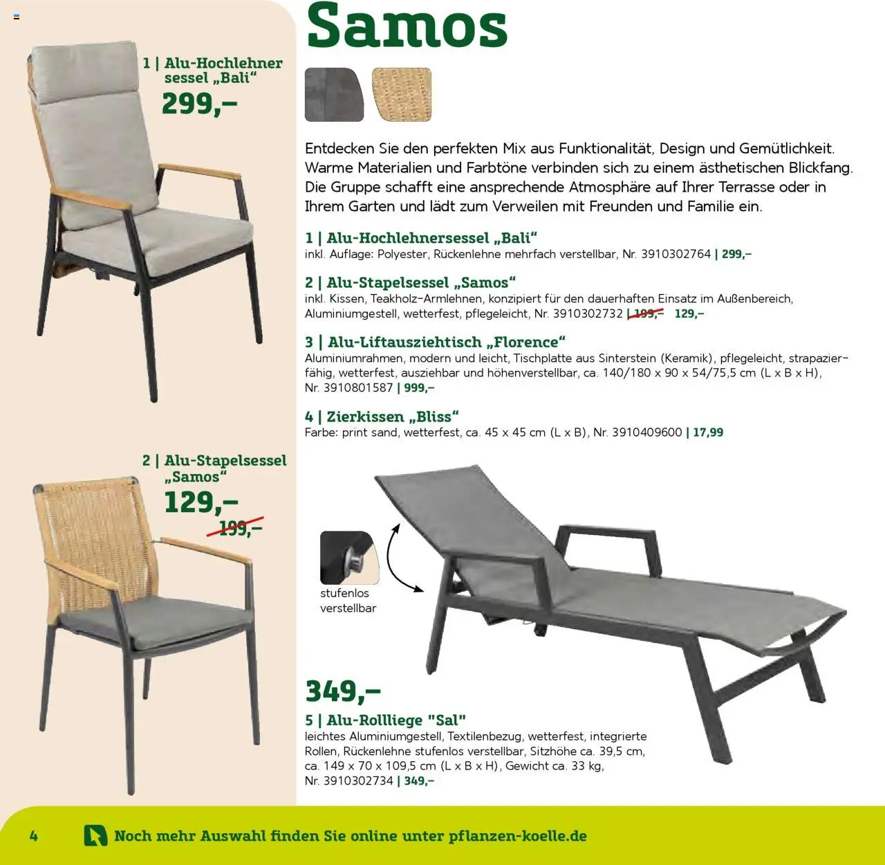 Pflanzen-Kölle Gartenmöbel Katalog 2025 - Seite 4 - gültig ab 22.01.2025