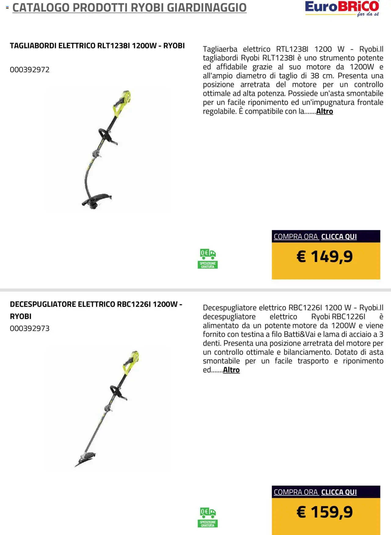 Eurobrico Prodotti Ryobi Giardinaggio catalogo - pagina 11 - valido dal 23/07/2025