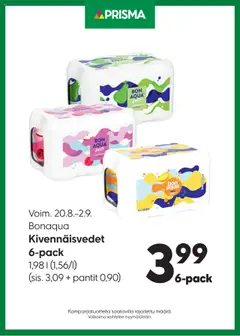 Esikatselu Prisma tarjoukset Bonaqua voimassa alkaen 20/08/2025