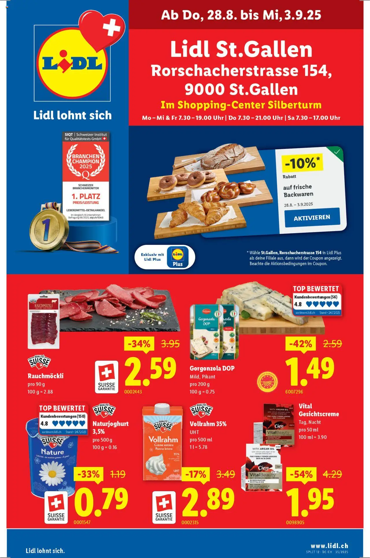 Lidl Aktionen St.Gallen - Seite 1- gültig ab 28.08.2025