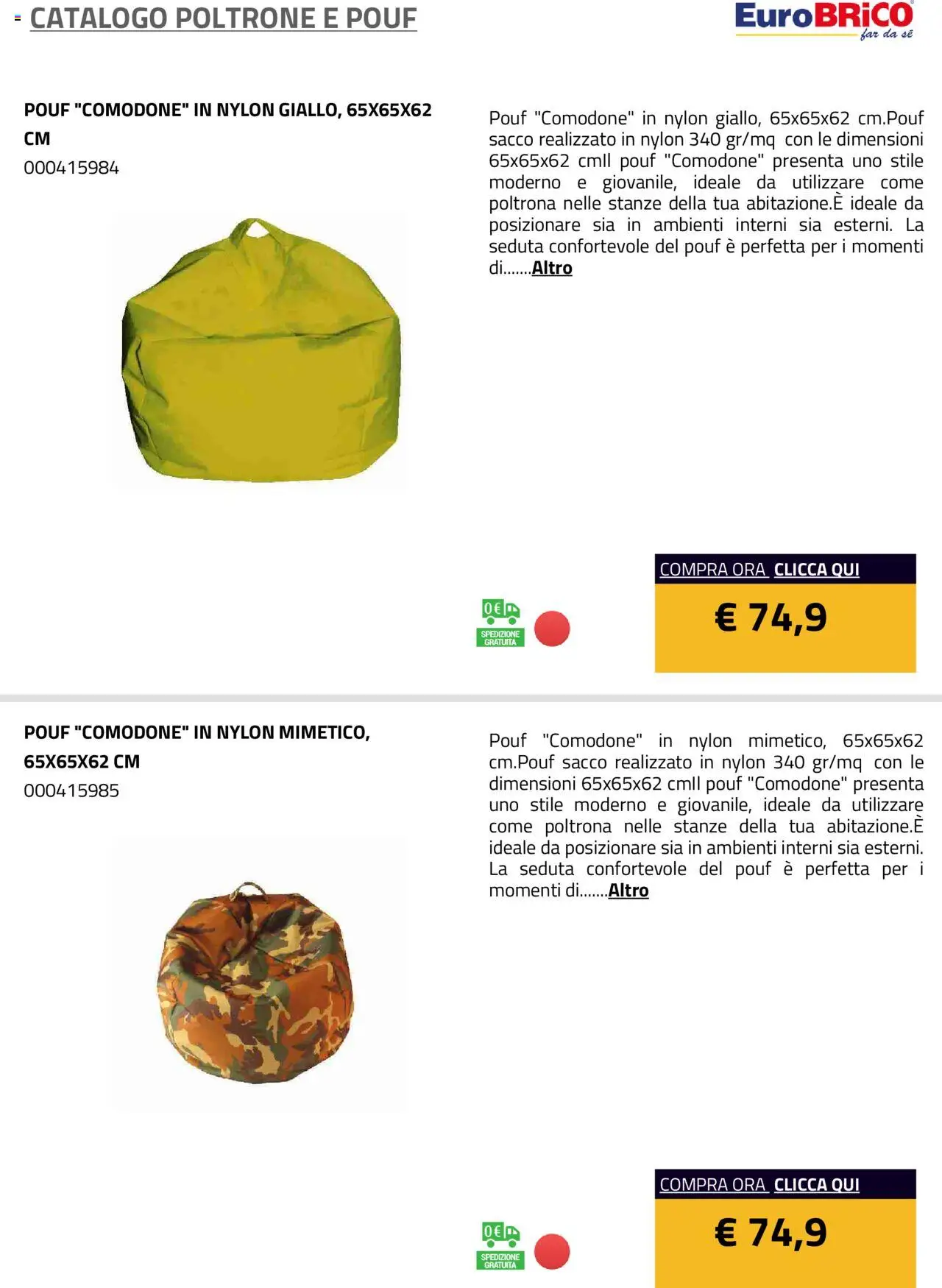 Eurobrico Poltrone e Pouf catalogo - pagina 38 - valido dal 23/07/2025