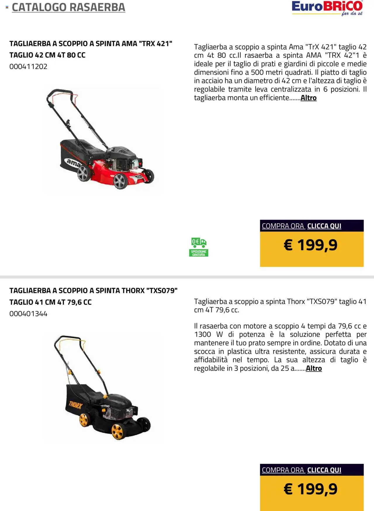 Eurobrico Rasaerba catalogo - pagina 21 - valido dal 23/07/2025