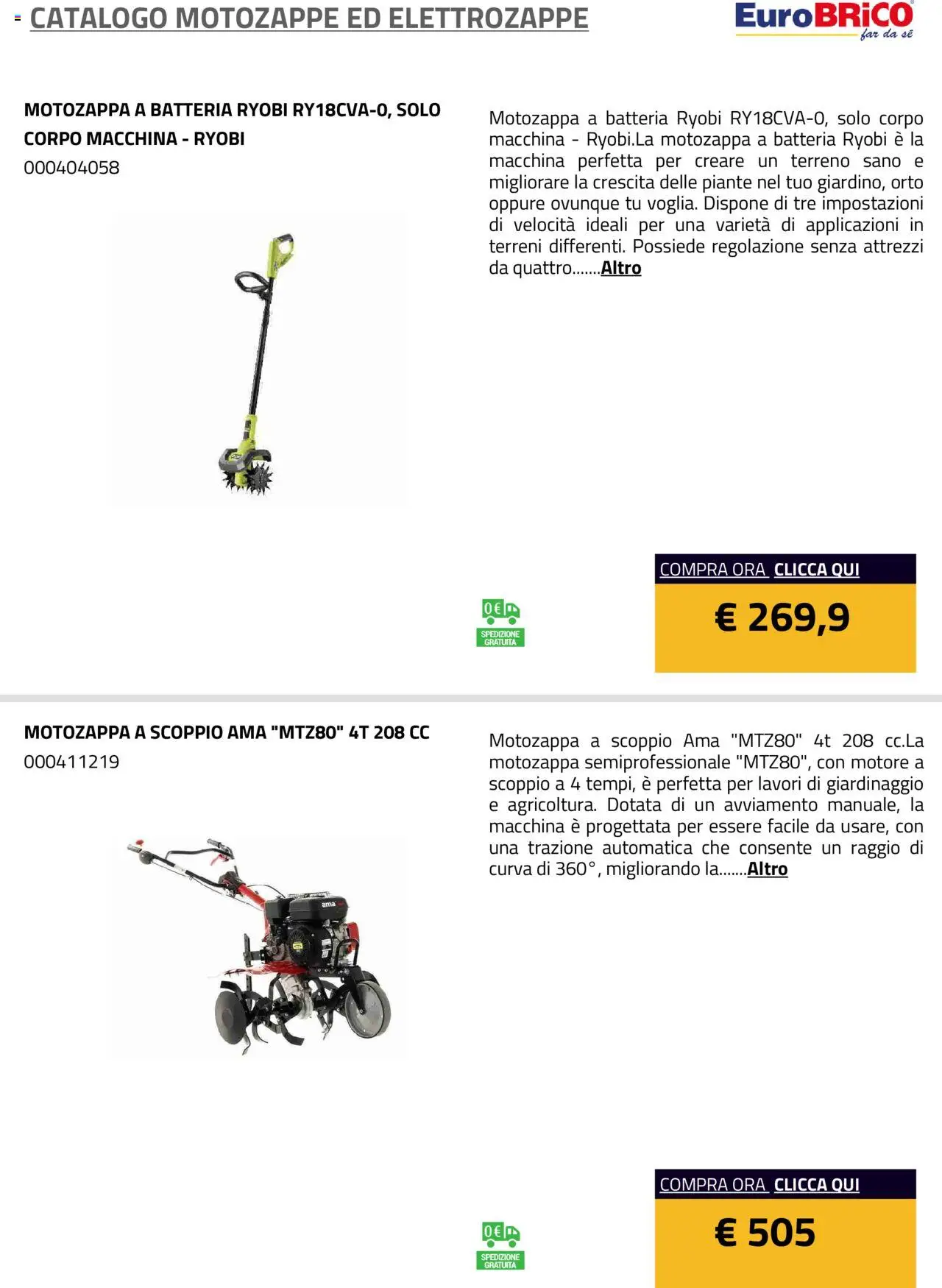 Eurobrico Motozappe ed Elettrozappe catalogo - pagina 5 - valido dal 23/07/2025