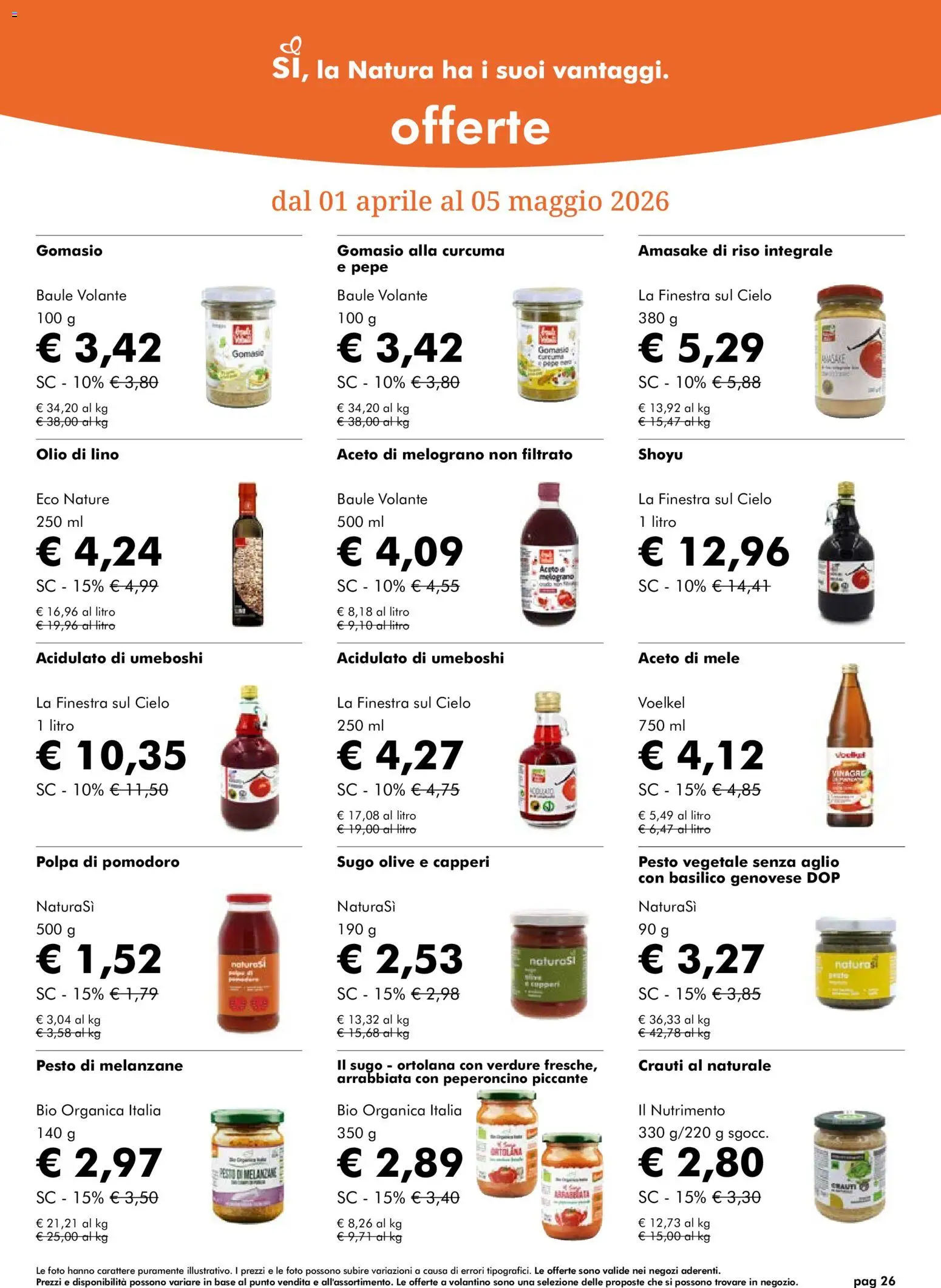 Natura Sì volantino - pagina 26 - valido dal 01/04/2026