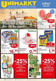 Vorschau Unimarkt Zentralraum gültig ab 16.07.2025