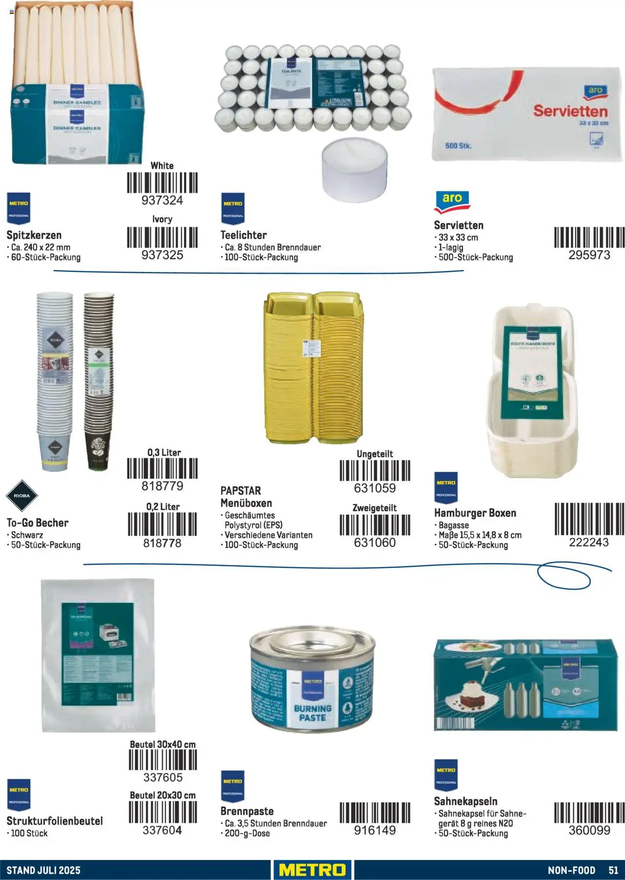 Metro - Sortimentskatalog Lieferservice - Seite 51 - gültig ab 31.07.2025