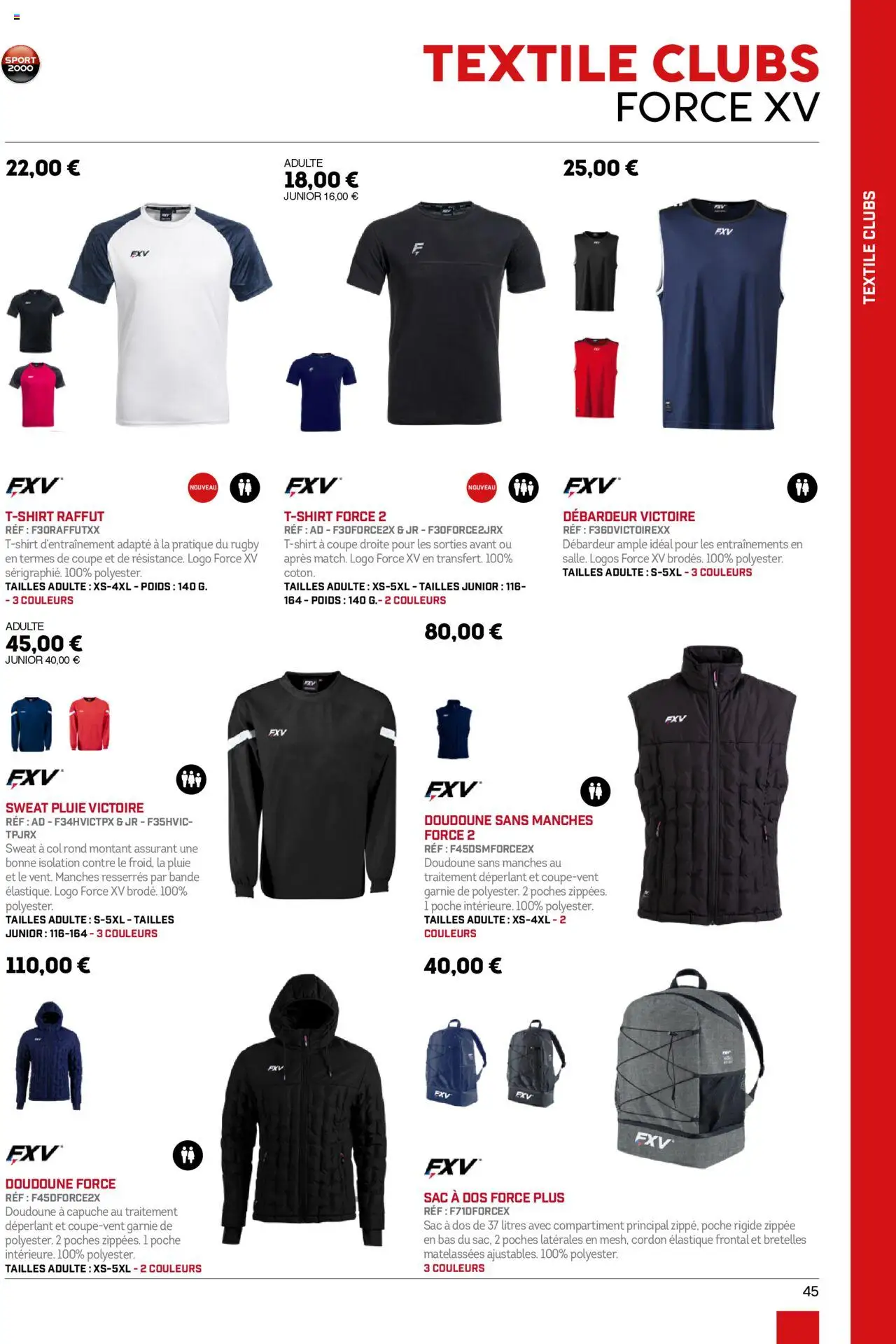 Sport 2000 brochure - page 45 - valable à partir du 01/06/2025
