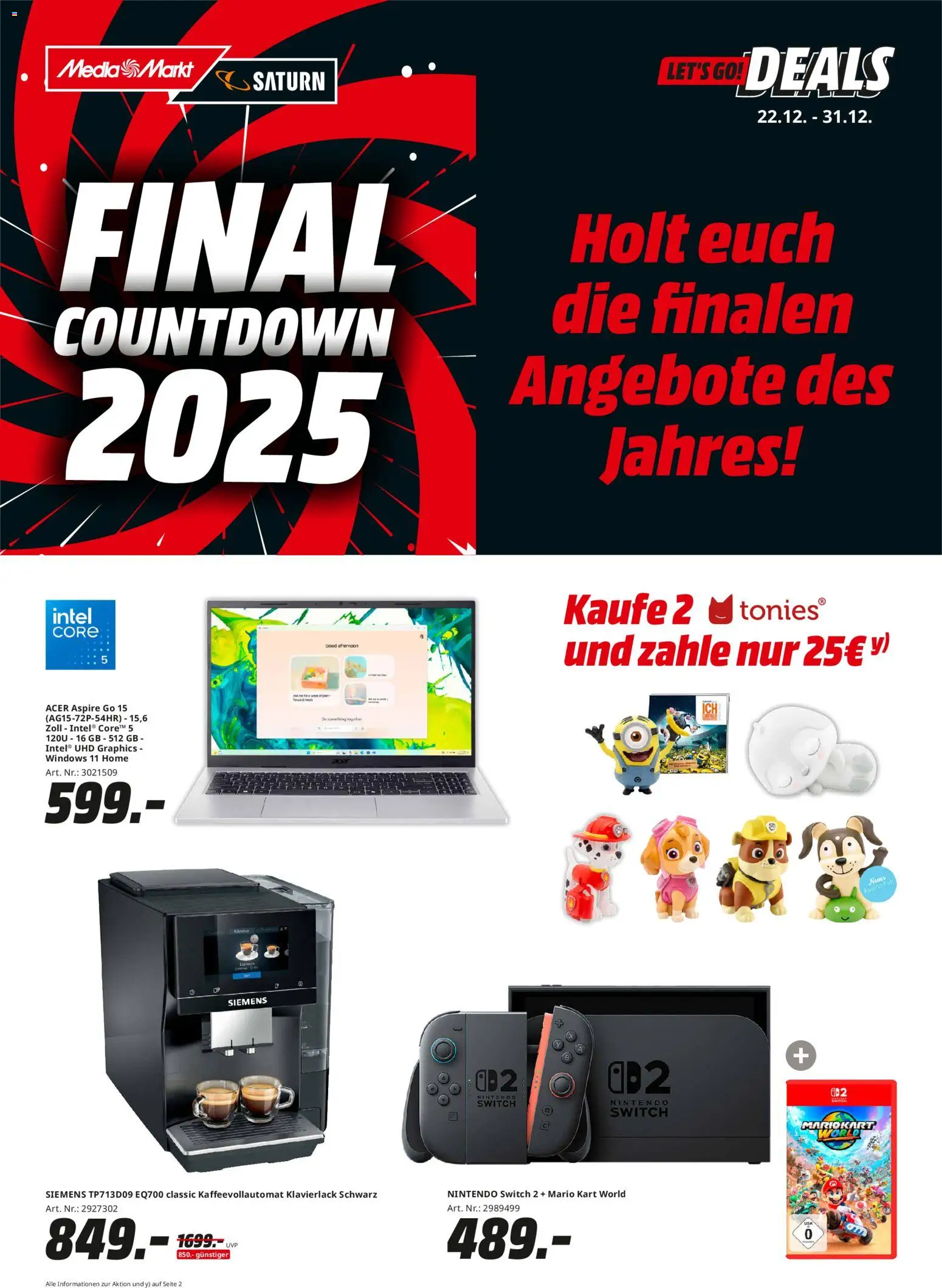 Media Markt Prospekt 	 - Seite 1 - gültig ab 22.12.2025