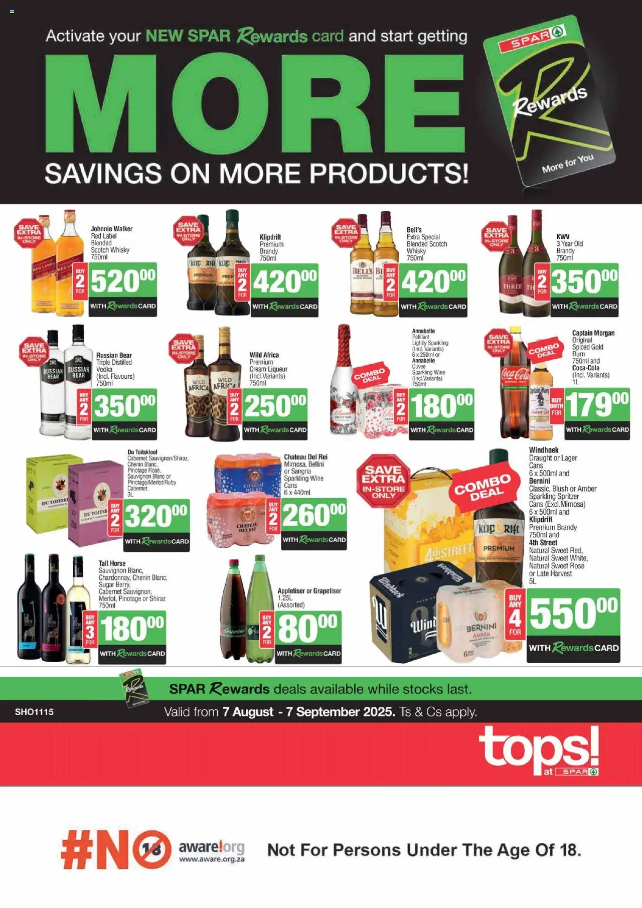 Tops at Spar Specials - page 1- valid from 07/08/2025