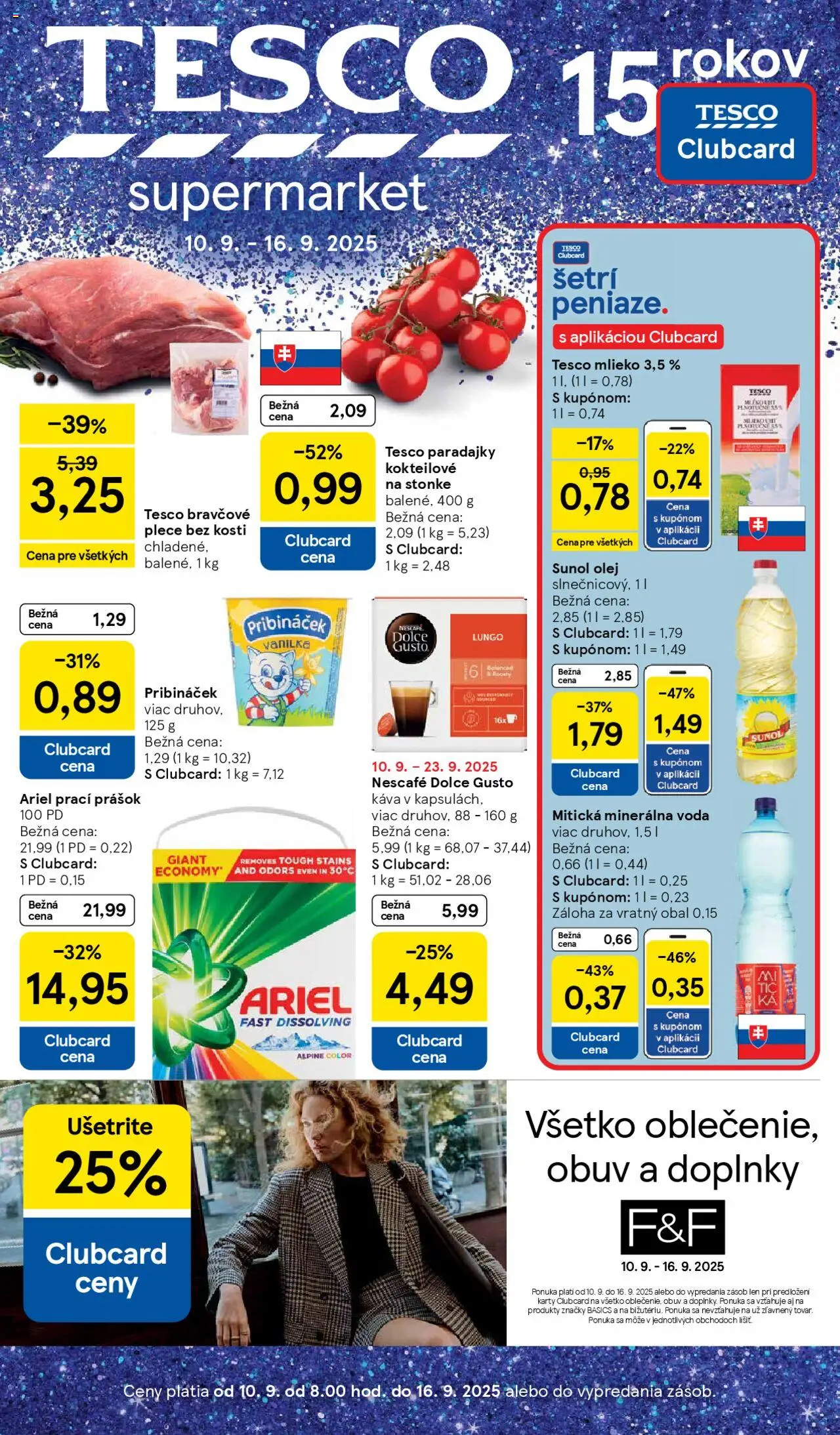 Tesco Supermarket - leták - strana 1- platný od 10.09.2025