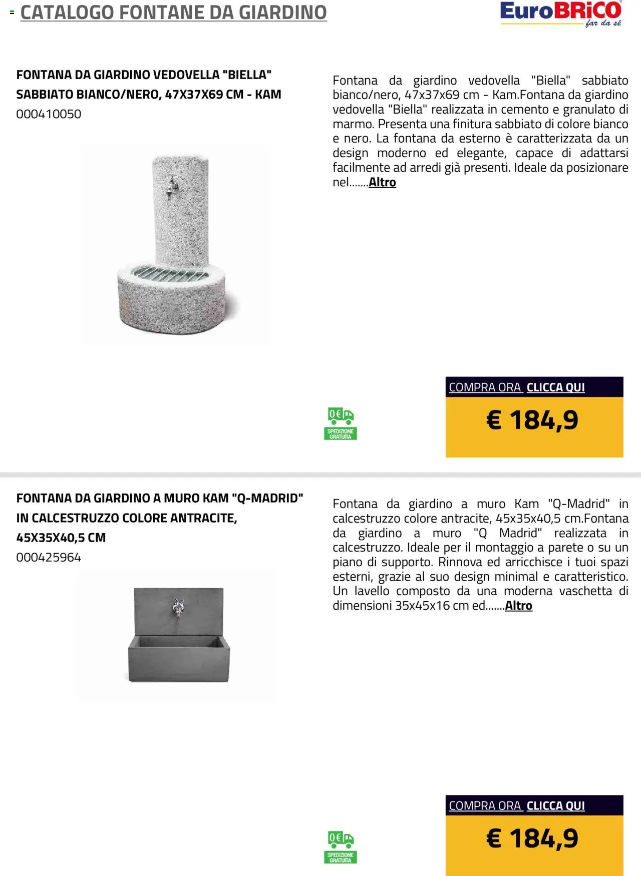 Eurobrico Fontane da Giardino catalogo - pagina 18 - valido dal 23/07/2025