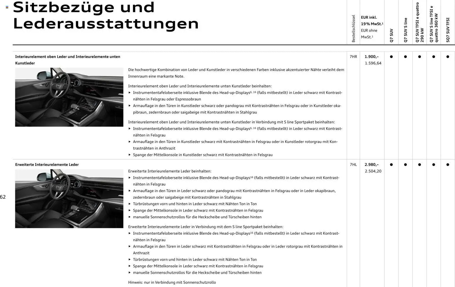 Audi Q7 - Seite 62 - gültig ab 28.10.2025