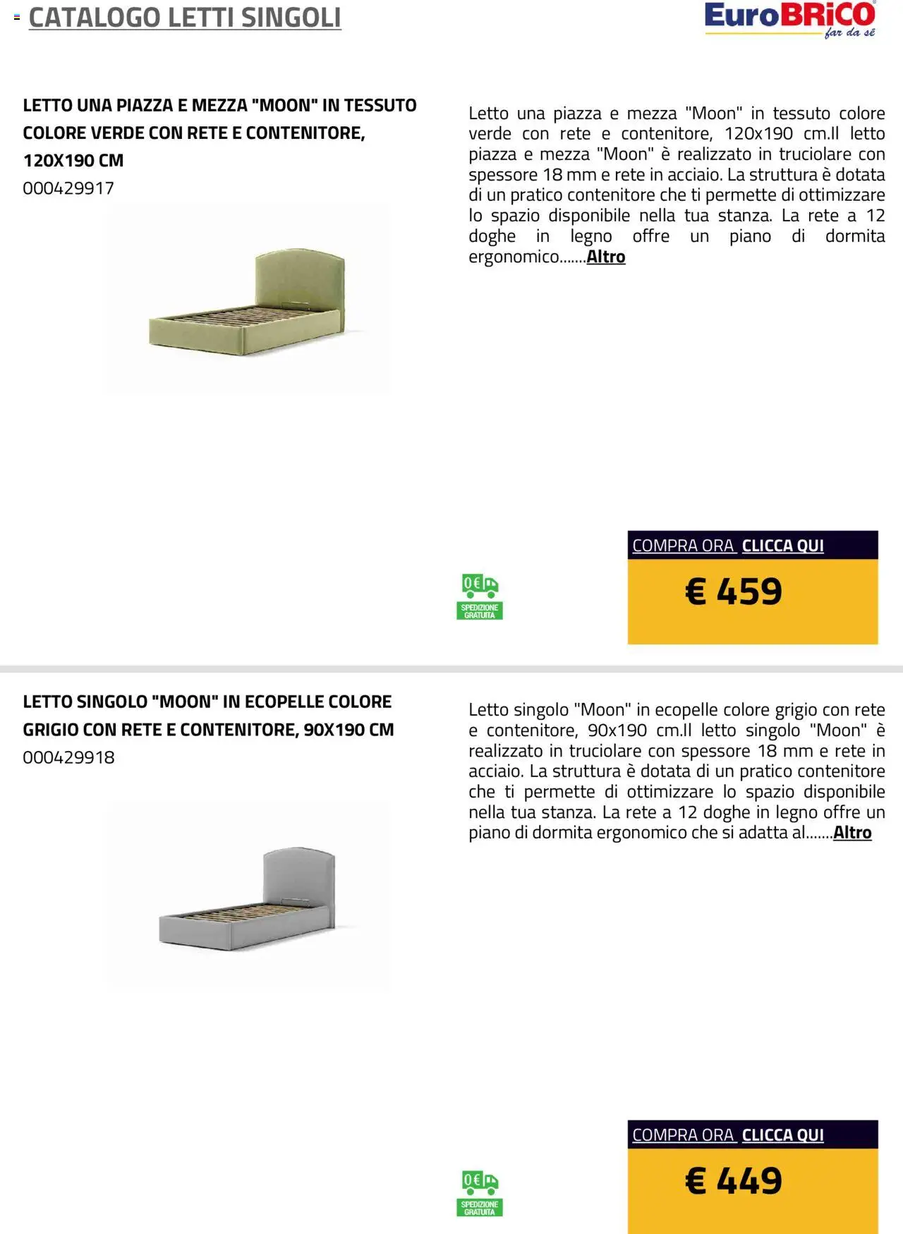 Eurobrico Letti Singoli catalogo - pagina 39 - valido dal 23/07/2025