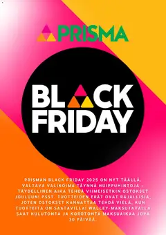 Esikatselu Prisma - Black Friday voimassa alkaen 26/11/2025