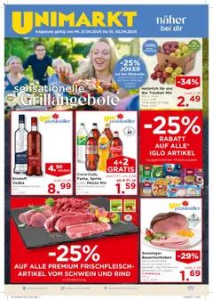 Vorschau Unimarkt Flugblatt gültig ab 27.08.2025
