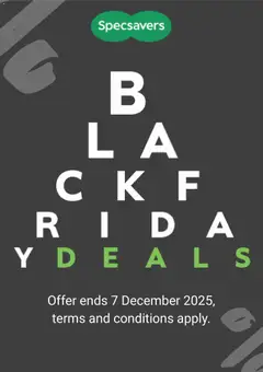 Specsavers - Black Friday notice valid from 04/11/2025