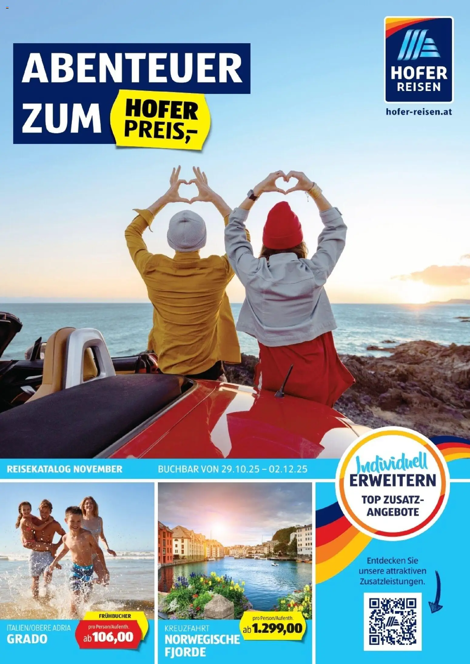 Hofer Reisen Flugblatt - Seite 1- gültig ab 29.10.2025