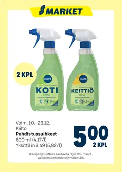 Esikatselu S-market tarjoukset Kiilto Puhdistussuihkeet voimassa alkaen 10/12/2025