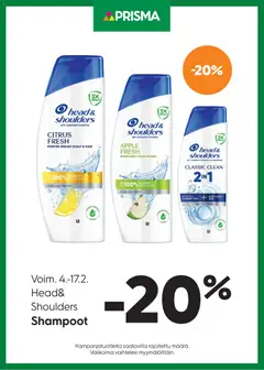 Esikatselu Prisma tarjoukset Head&Shoulders voimassa alkaen 04/02/2026