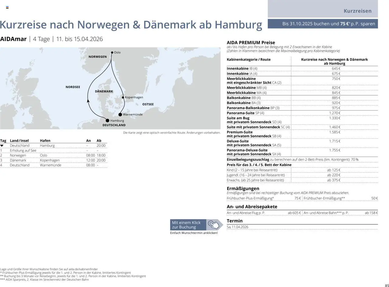 Aida Sommer 2026 - Seite 85 - gültig ab 01.03.2026