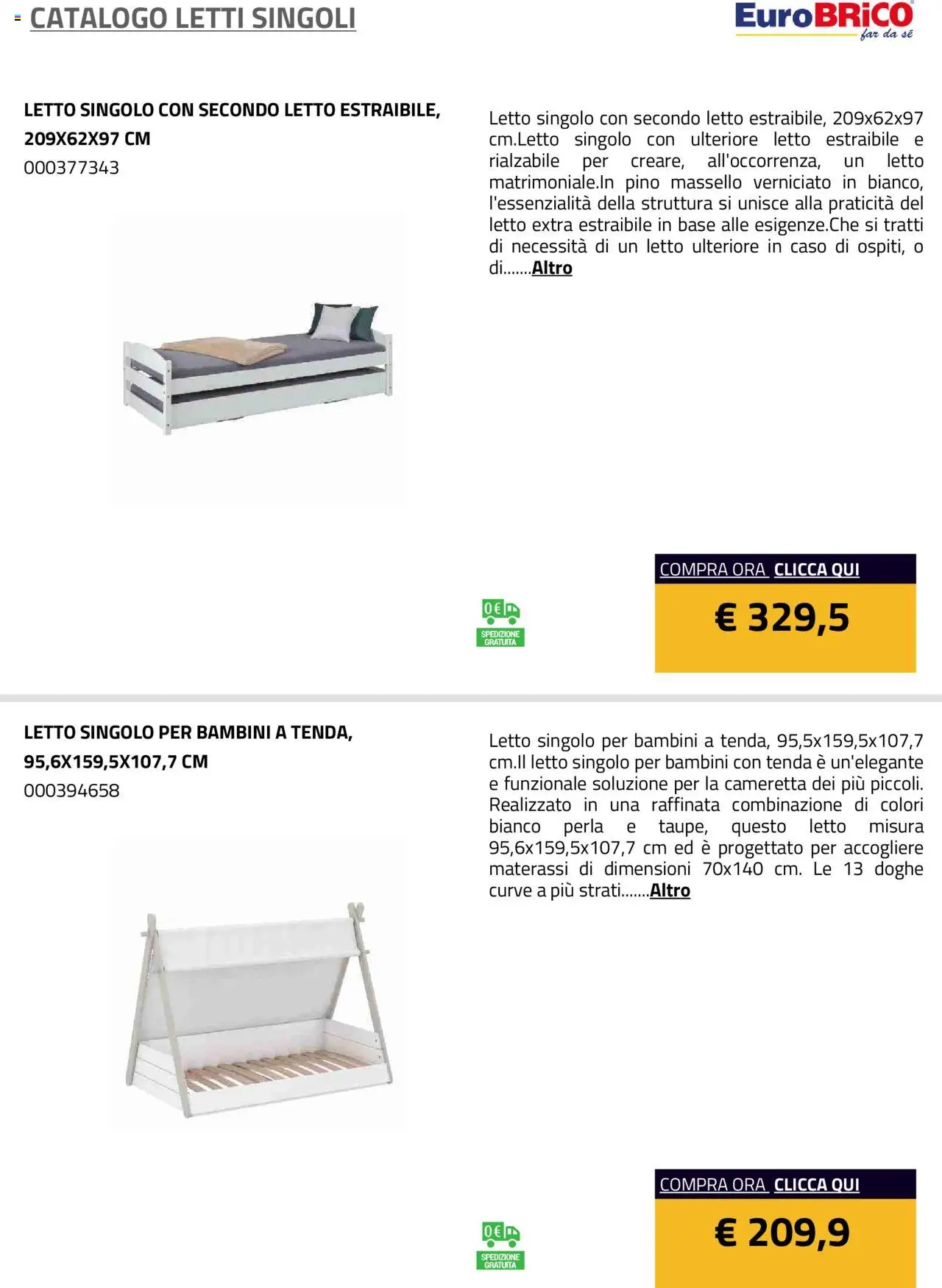 Eurobrico Letti Singoli catalogo - pagina 8 - valido dal 23/07/2025
