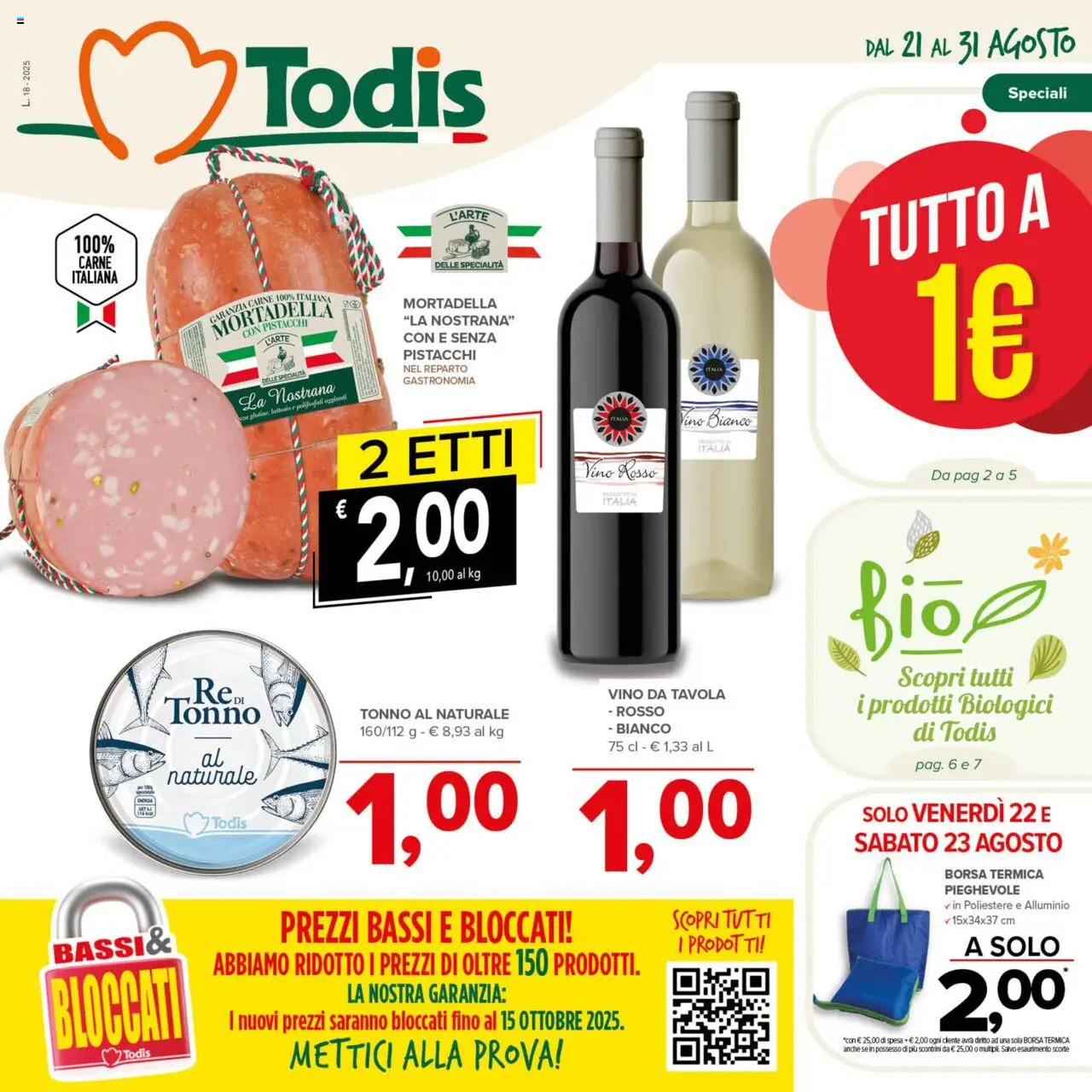 Volantino Todis	 - pagina 1 - valido dal 21/08/2025