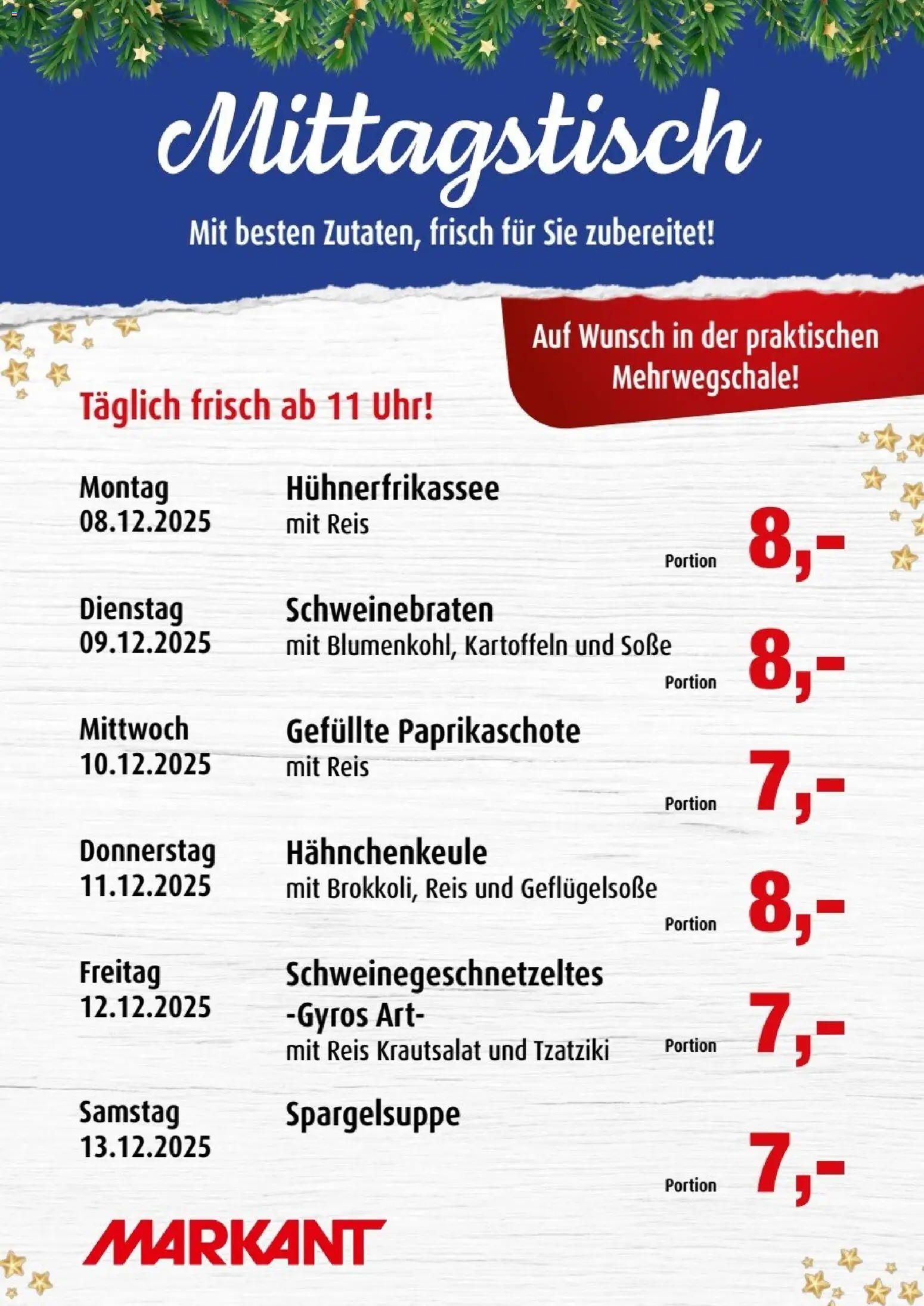 Markant  Mittagstisch - Seite 1 - gültig ab 08.12.2025