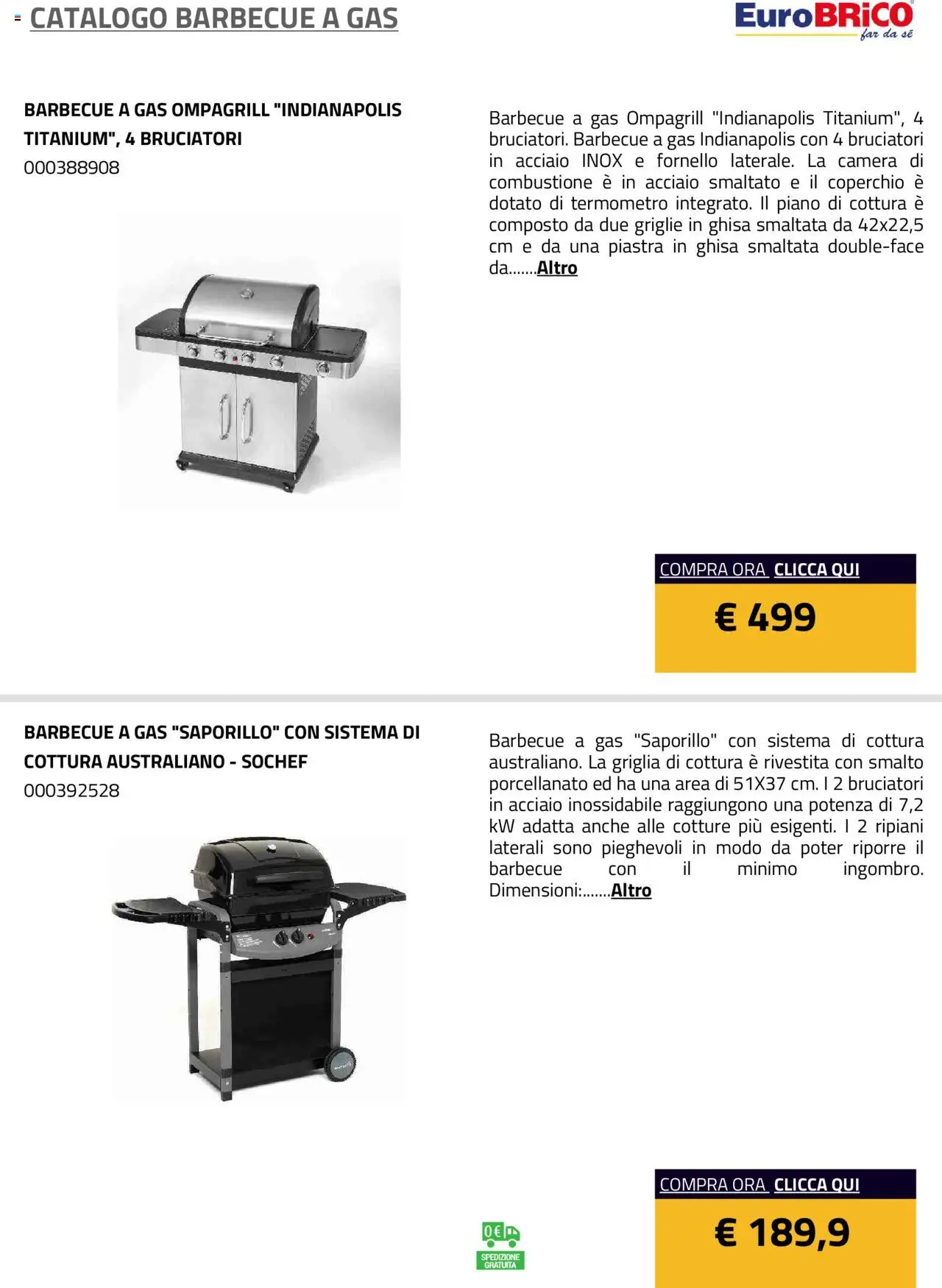 Eurobrico Barbecue a Gas catalogo - pagina 13 - valido dal 23/07/2025