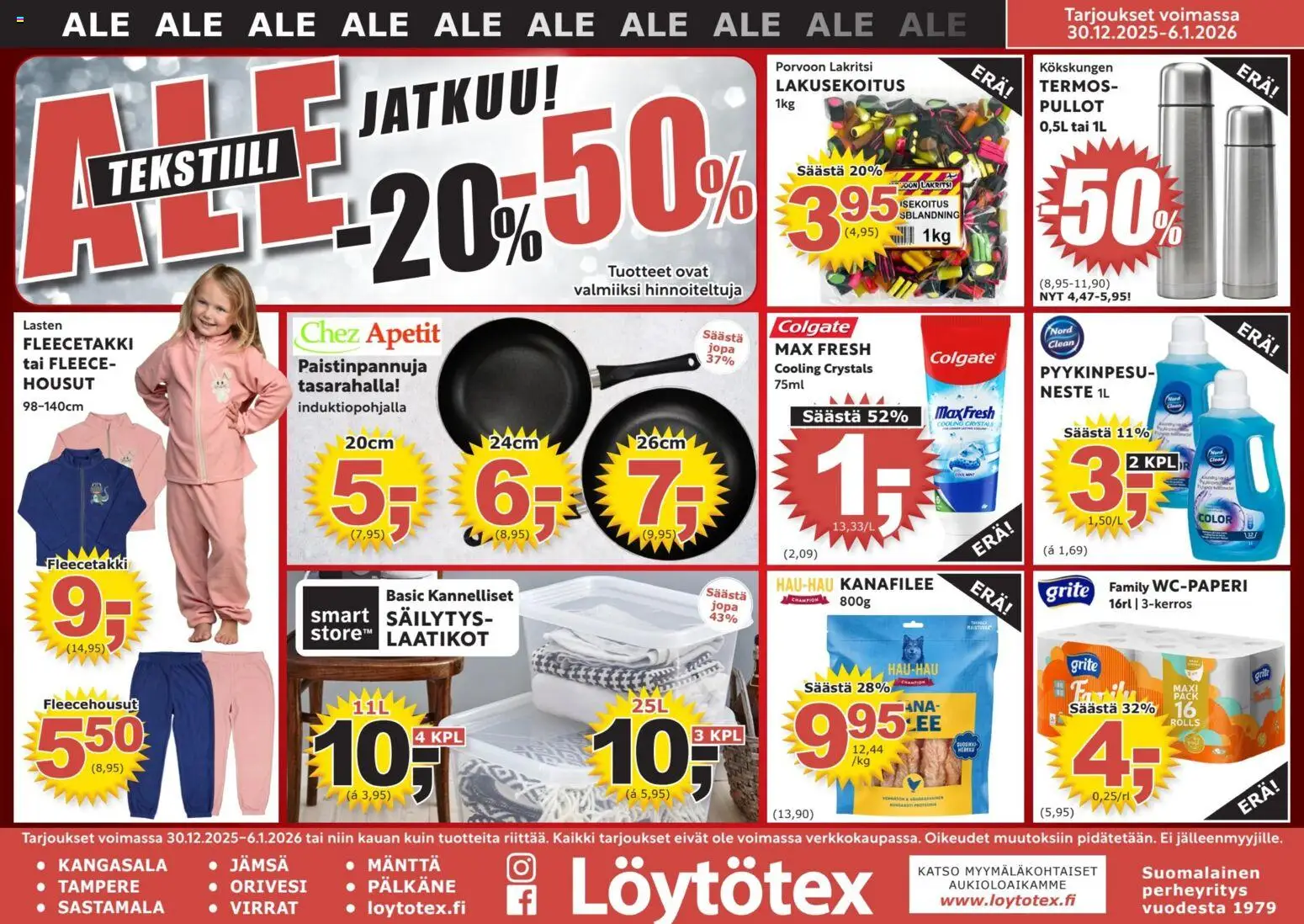 Löytötex tarjoukset - sivu 1- voimassa alkaen 30/12/2025