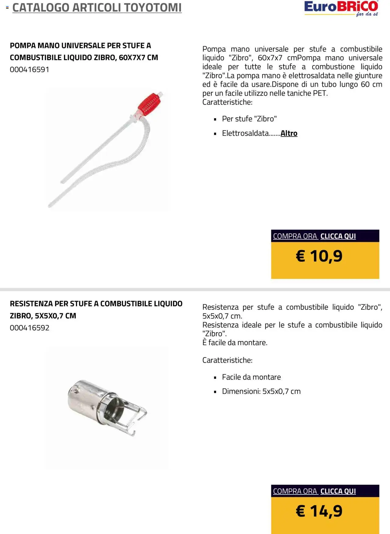 Eurobrico Articoli Toyotomi catalogo - pagina 13 - valido dal 23/07/2025