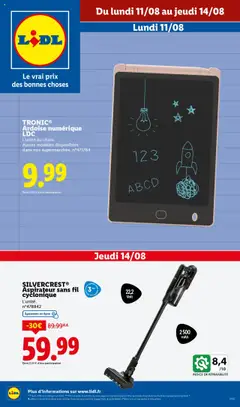 Aperçu LIDL catalogue les bonnes affaires de la semaine valable à partir du 11/08/2025