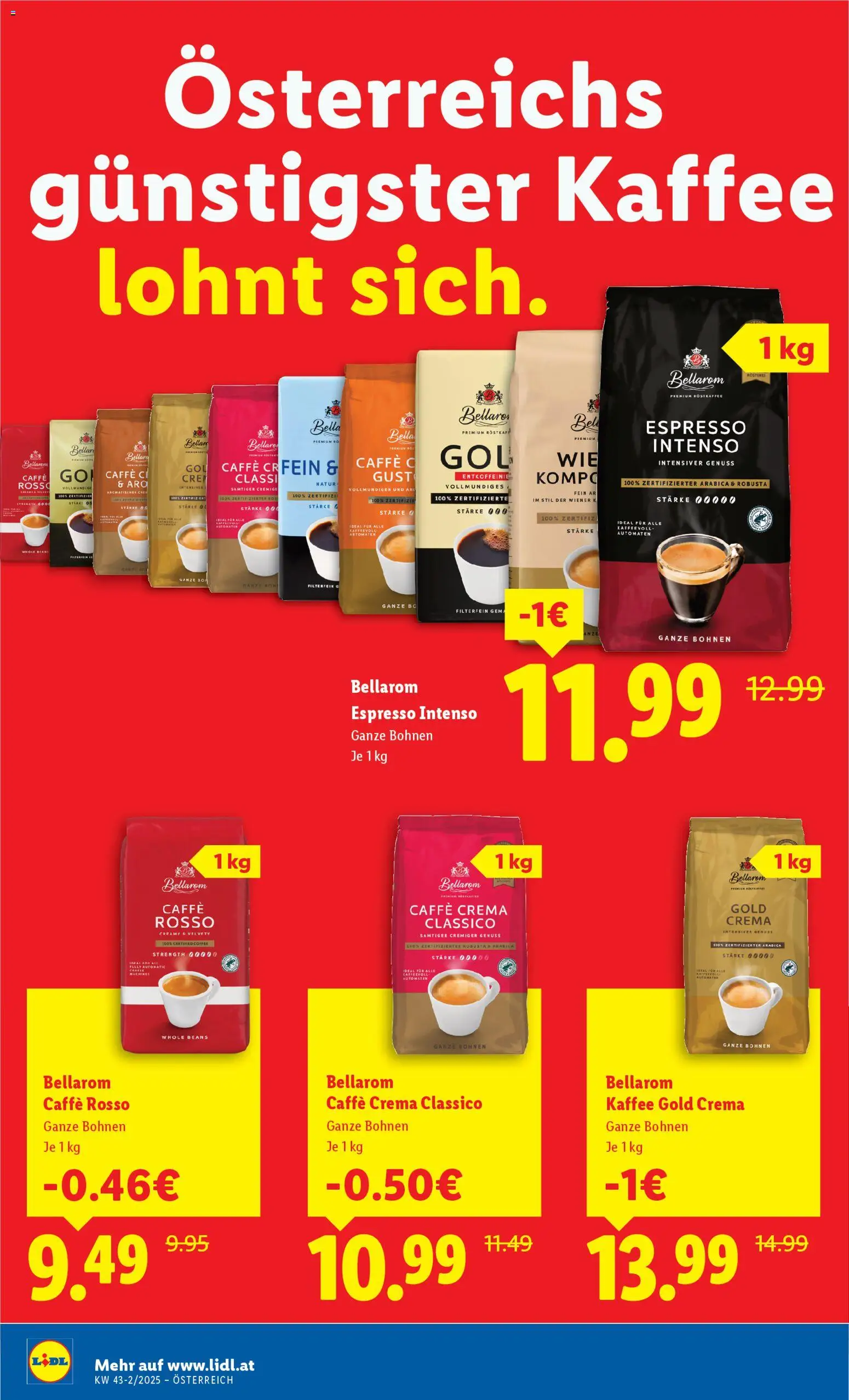 Lidl - Österreichs günstigster Kaffee lohnt sich - Seite 1- gültig ab 23.10.2025