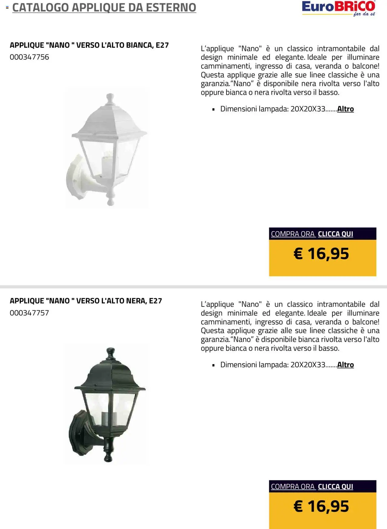 Eurobrico Applique da Esterno catalogo - pagina 6 - valido dal 23/07/2025