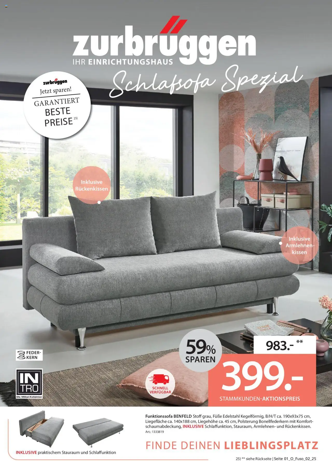 Zurbrüggen Schlafsofa Spezial - Seite 1 - gültig ab 03.07.2025