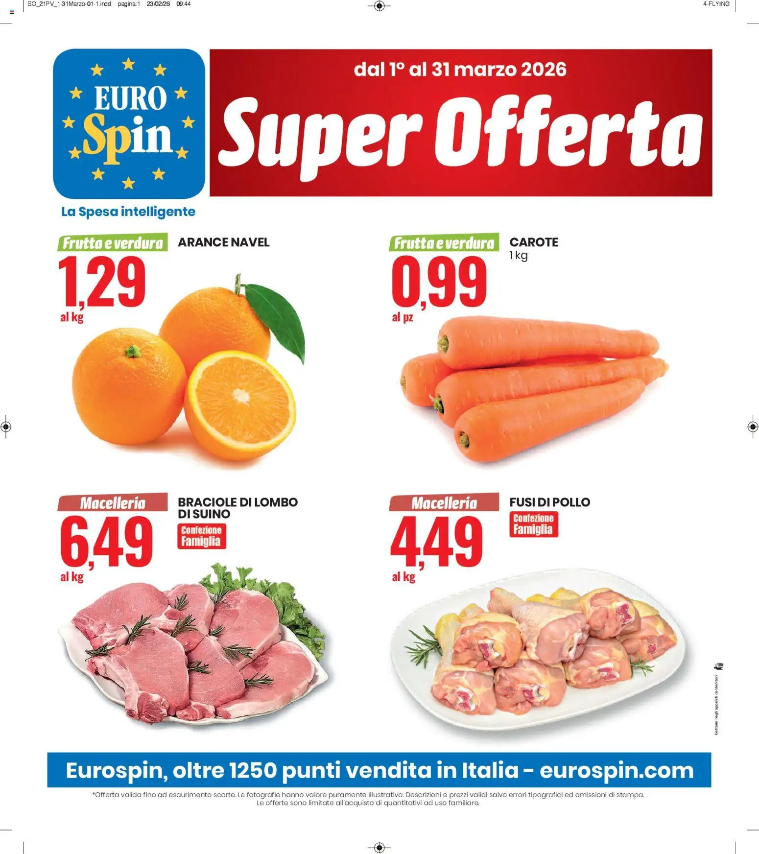 Eurospin volantino Super Offerta - pagina 1 - valido dal 01/03/2026