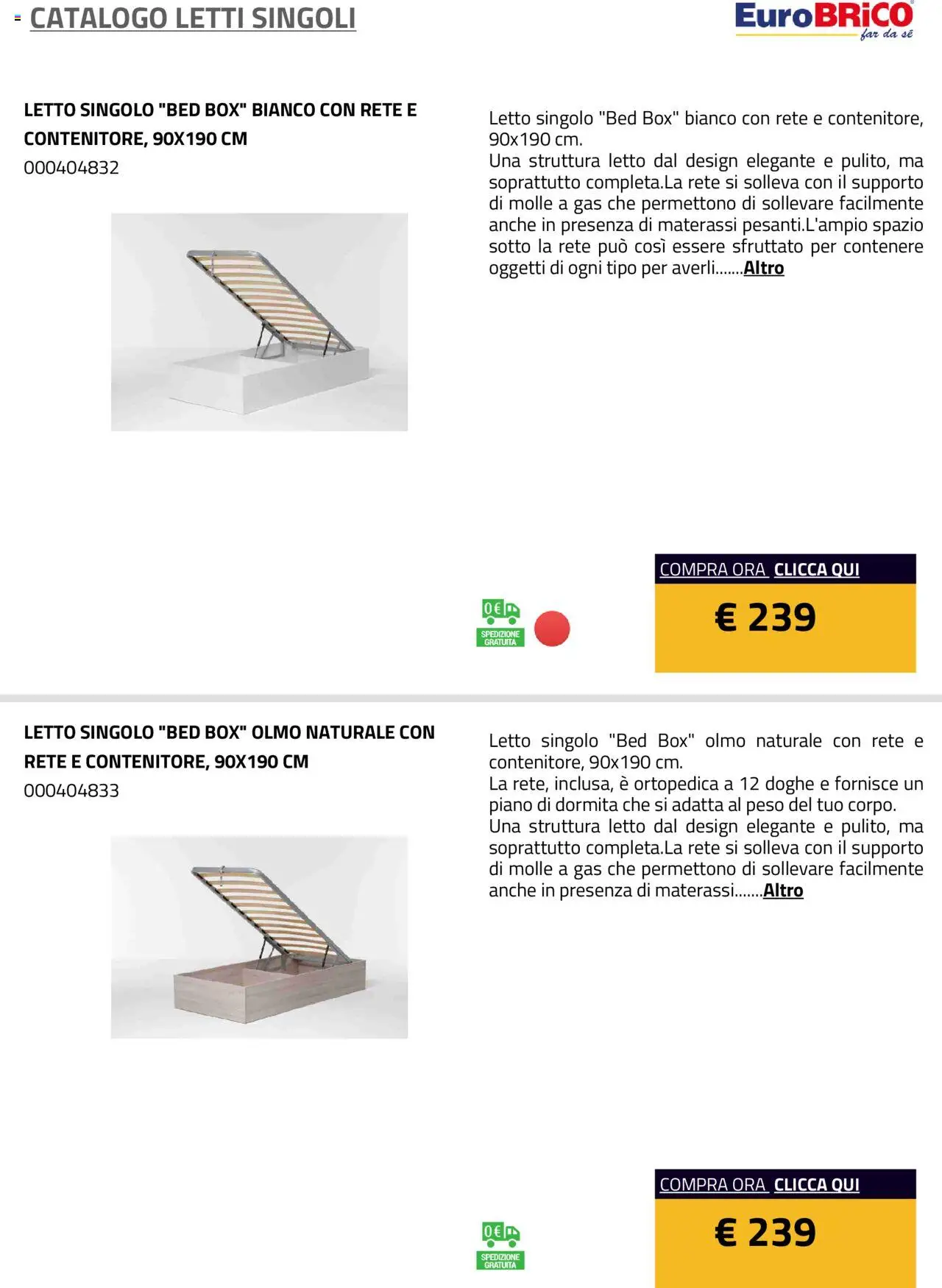 Eurobrico Letti Singoli catalogo - pagina 15 - valido dal 23/07/2025