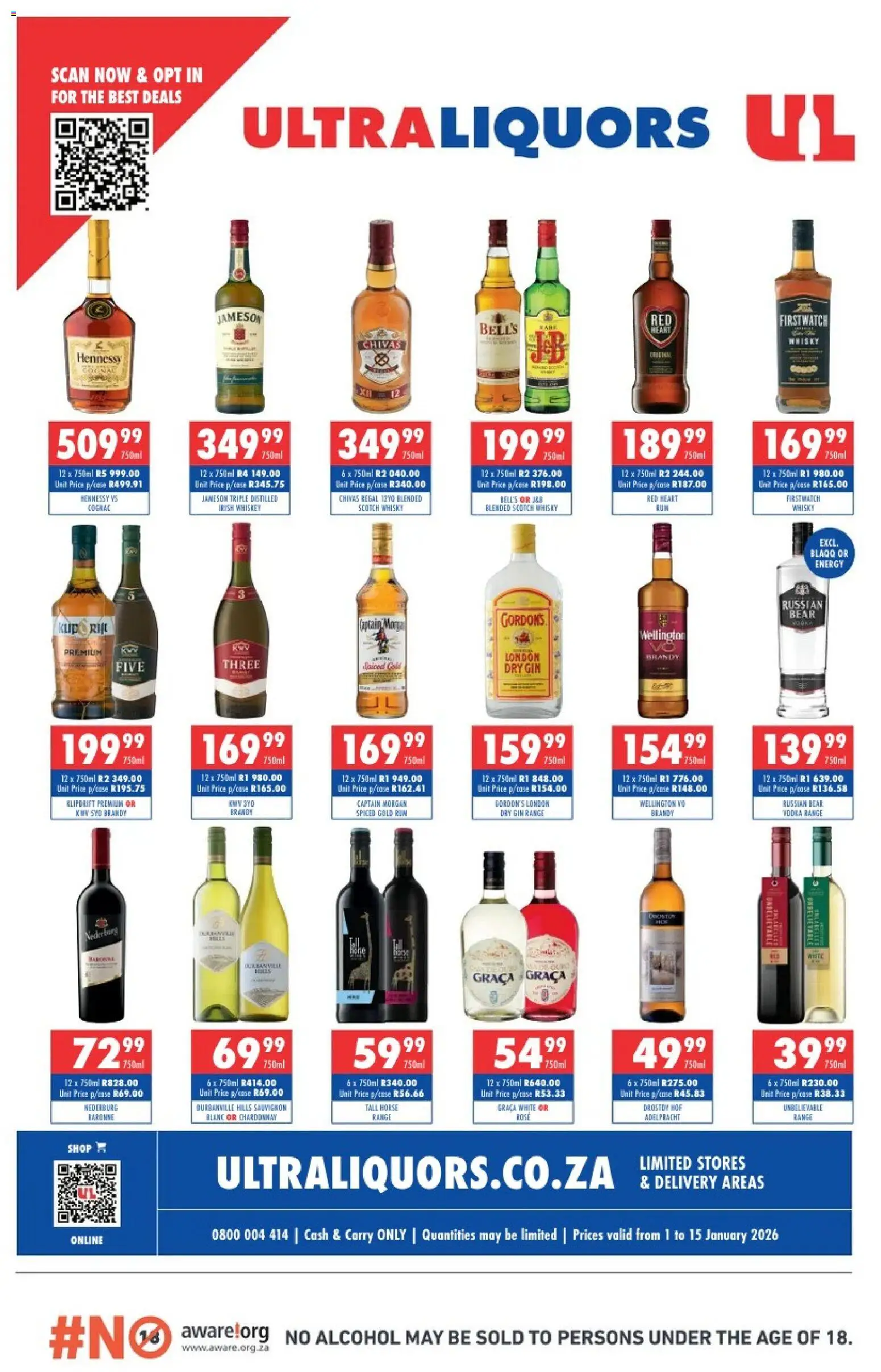 Ultra Liquors Specials - page 1- valid from 01/01/2026