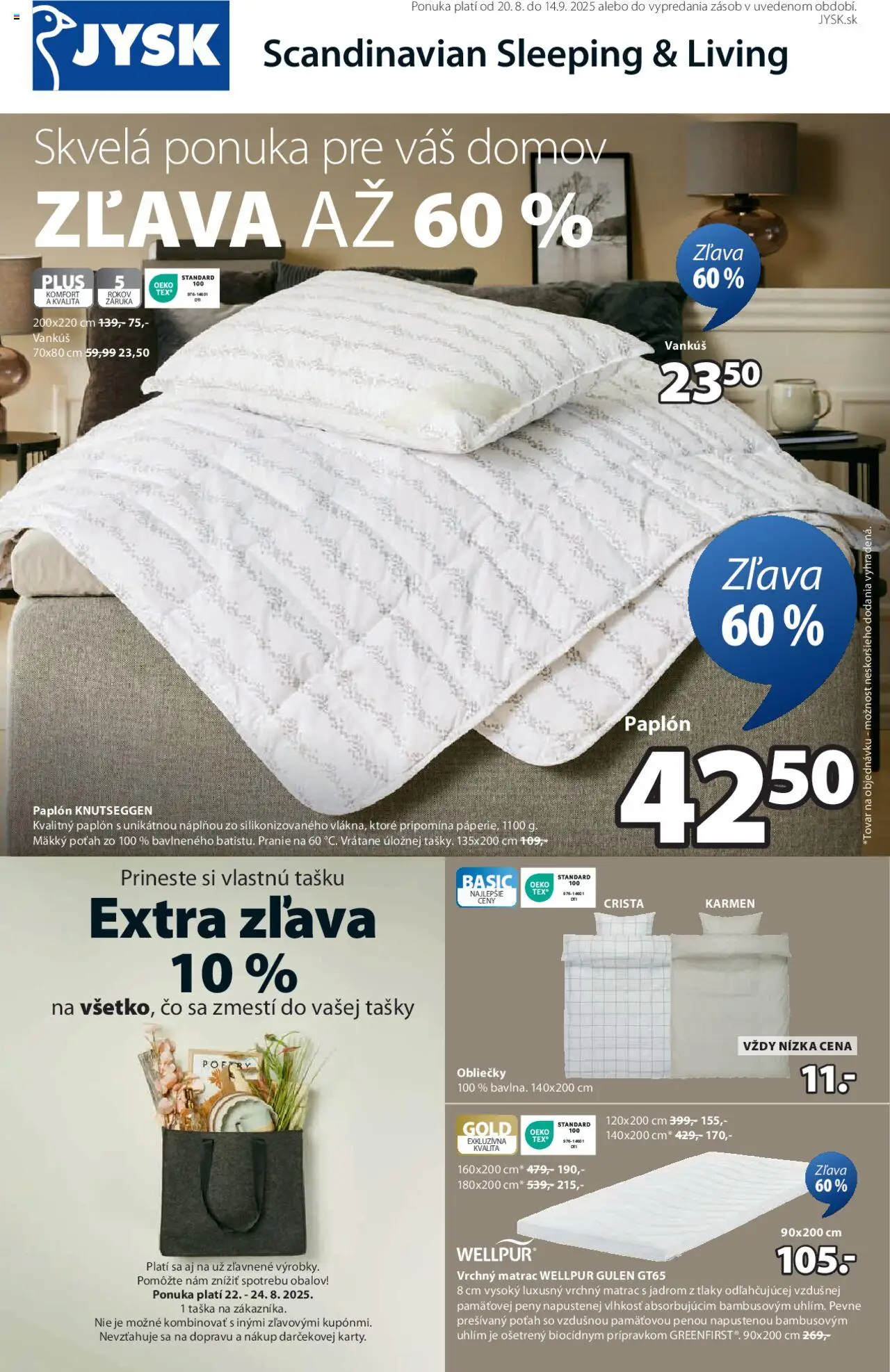 JYSK leták - strana 1- platný od 20.08.2025