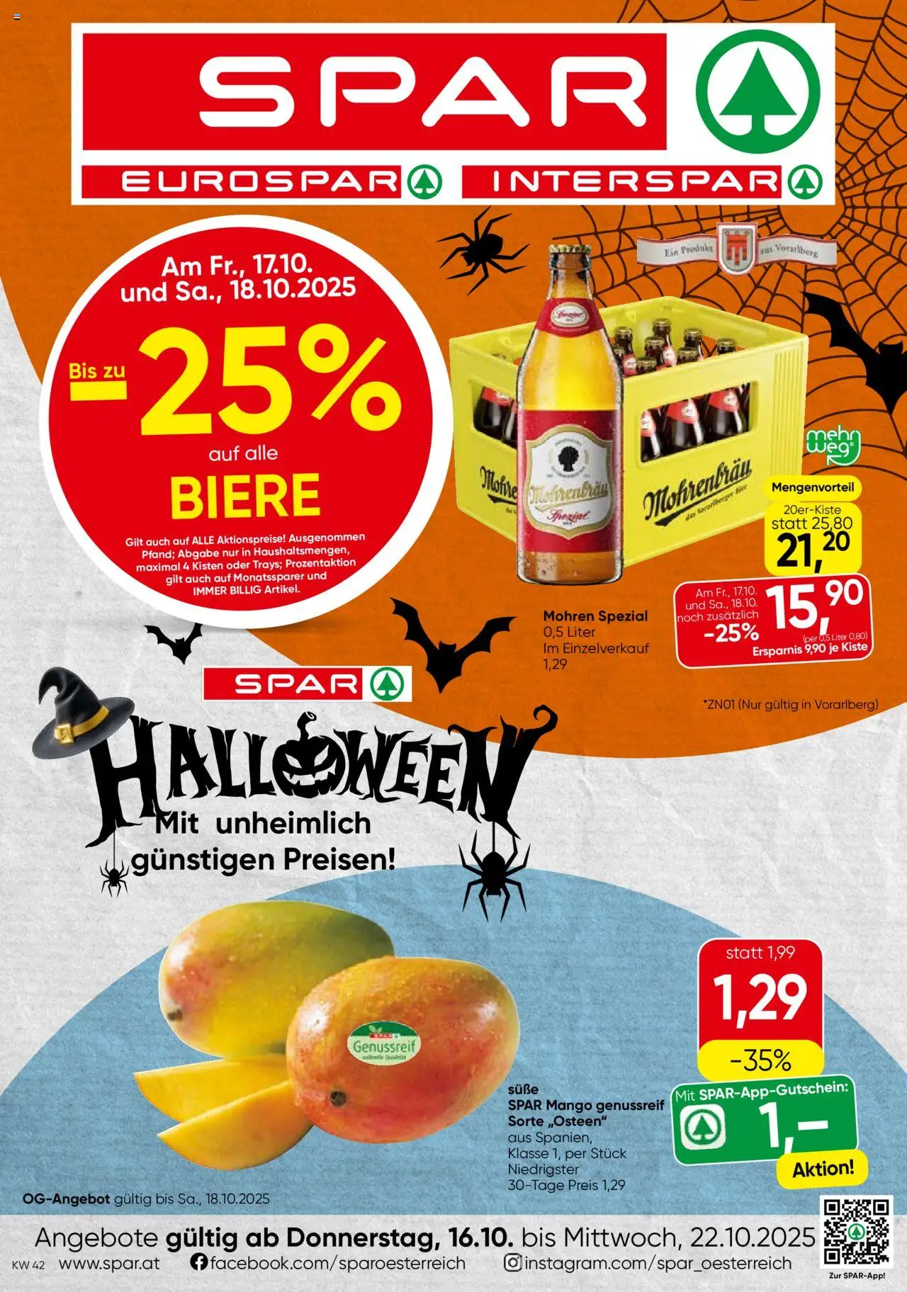 Spar Flugblatt - Vorarlberg - Seite 1- gültig ab 16.10.2025
