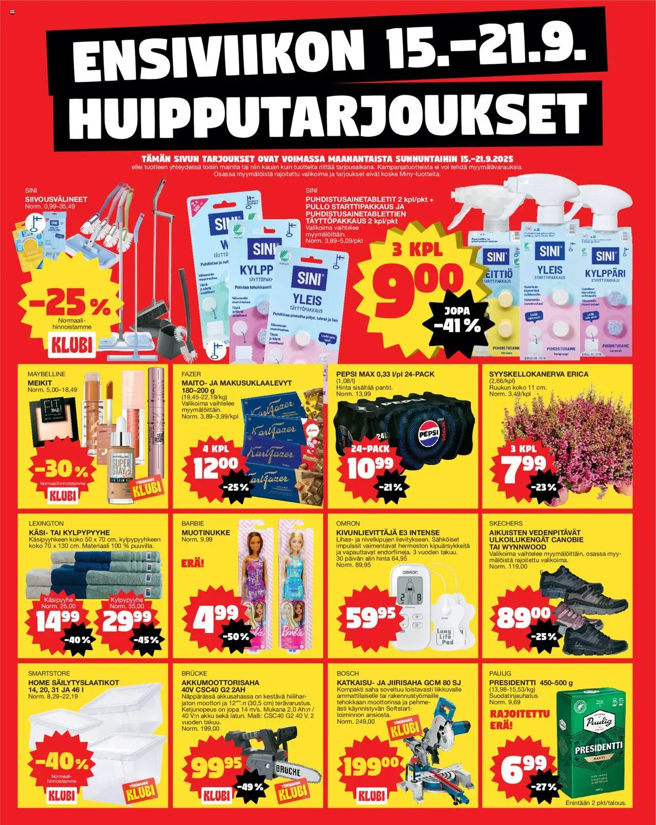 Tokmanni - Ensi viikon huipputarjoukset - sivu 1- voimassa alkaen 15/09/2025