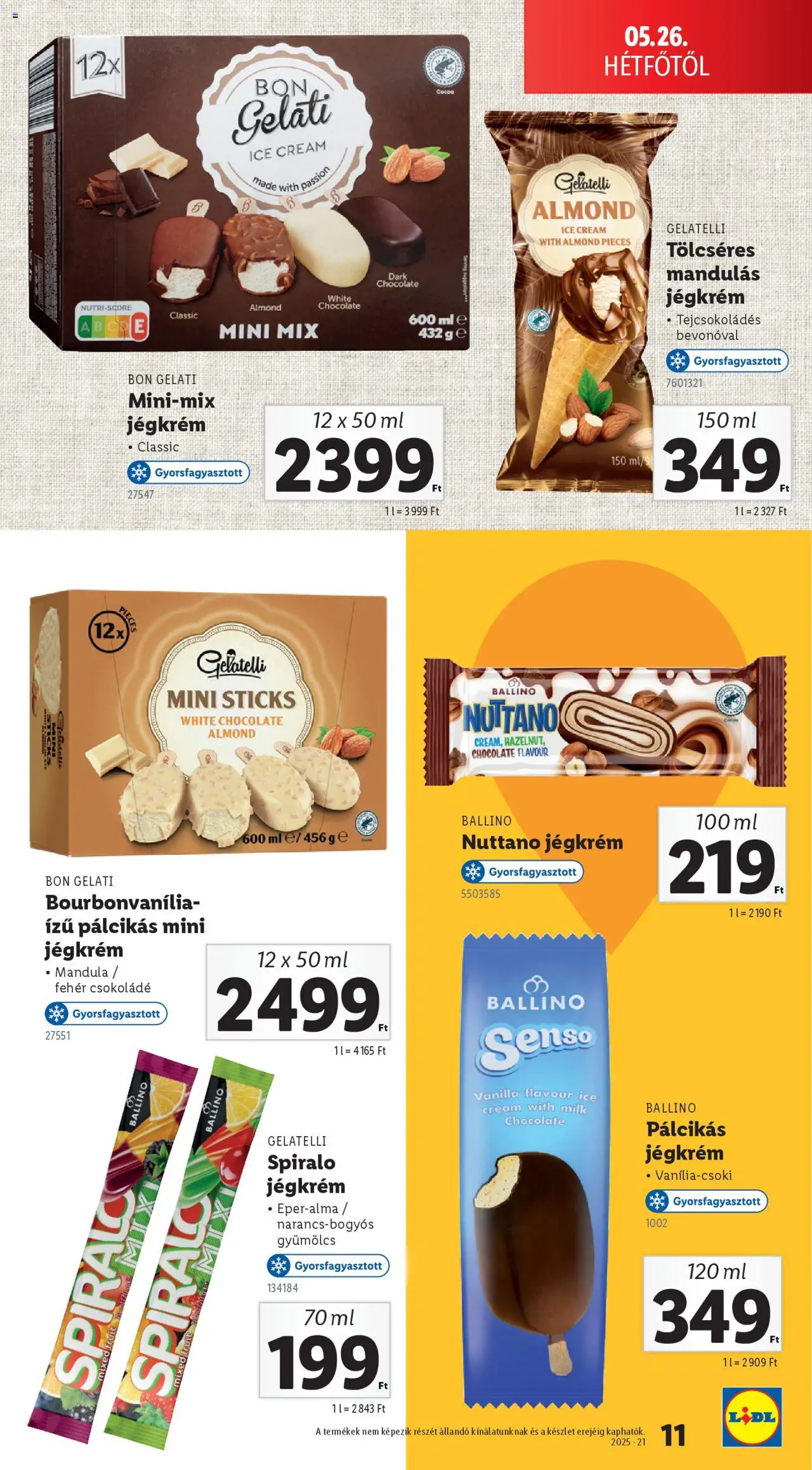 Lidl - Jégkrémkatalógus - 11oldal - érvényes 2025.05.26.-tól
