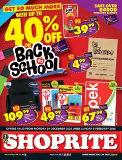 Preview Shoprite - Back to School Promotion valid from 29/12/2025