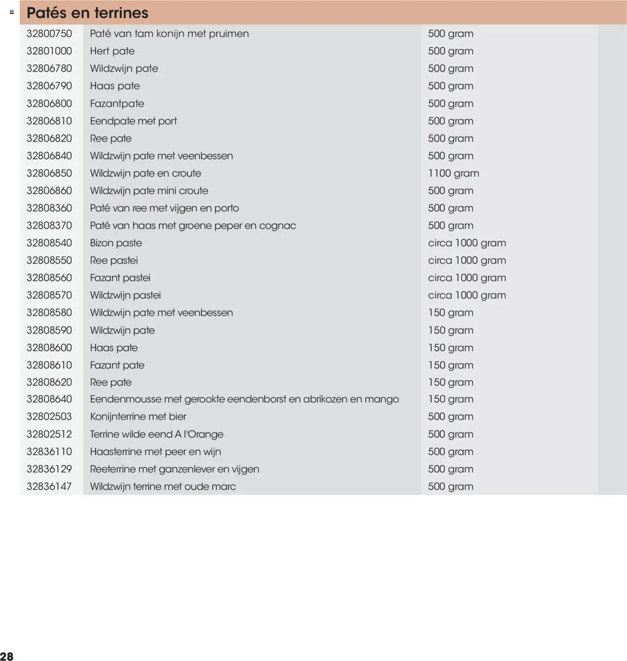 Hanos - Wildbrochure 2025/2026 - page 28- valid from 05-10-2025