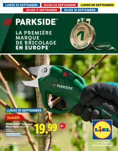 Aperçu LIDL catalogue Parkside valable à partir du 01/09/2025