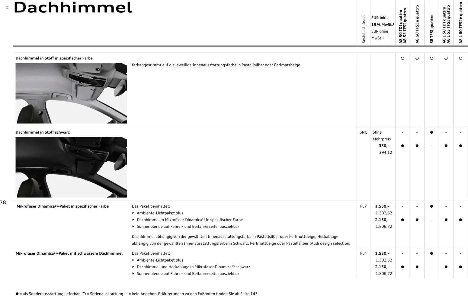 Audi A8 - Seite 78 - gültig ab 28.10.2025
