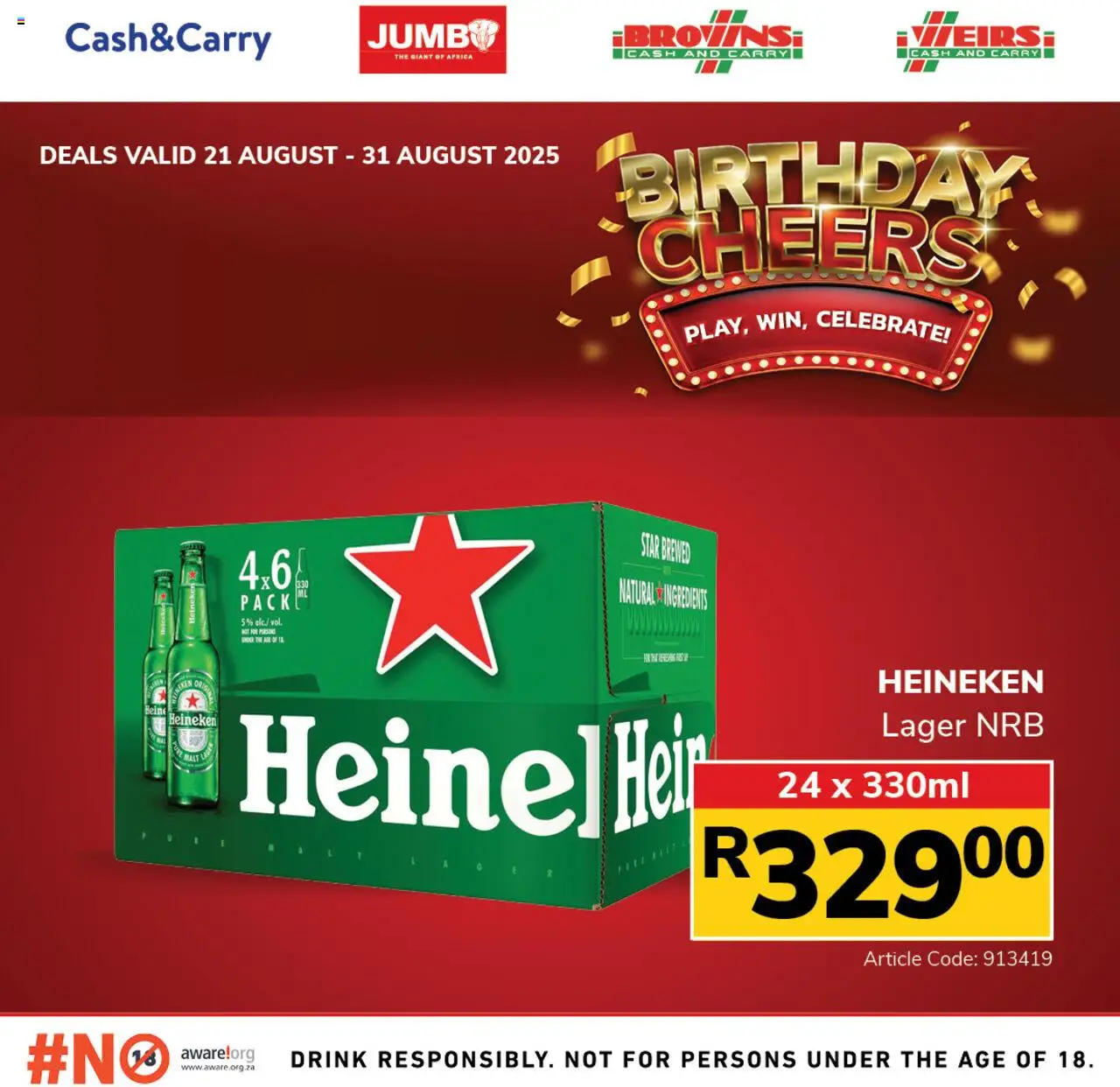 Jumbo Birthday Specials Beer and Cider - page 1- valid from 21/08/2025